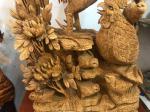 Tượng đàn gà phong thủy gỗ Ngọc am