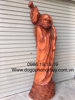 Tượng đạt ma gỗ Hương Cao 1m80 Rộng 60 cm