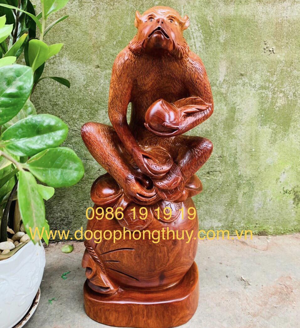 Tượng khỉ gỗ hương Krongpa Gia lai