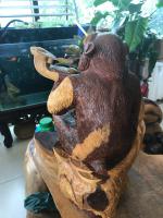 Tượng Khỉ - mười hai con giáp,gỗ hương gia lai nguyên khối