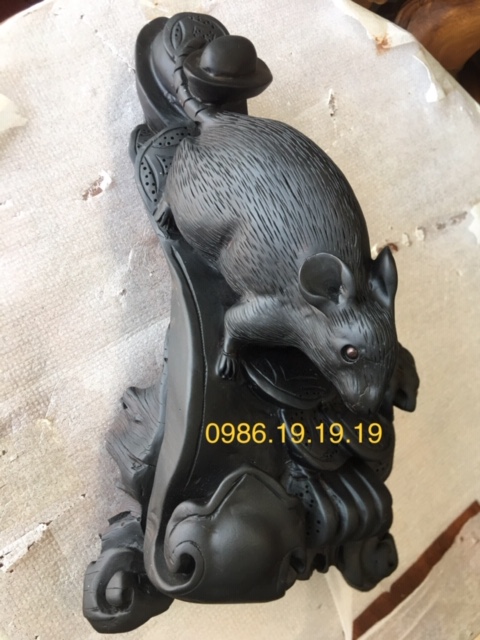 tượng chuột gỗ mun sừng Khánh Hòa - Nha Trang