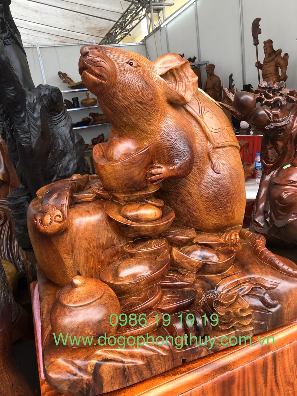 tượng chuột gỗ mun