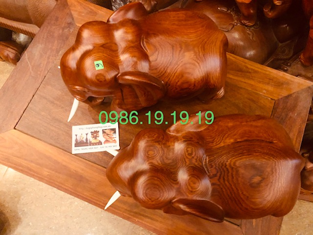 tượng voi gỗ hương